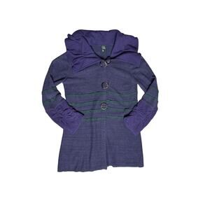 CoVelo Clothing Inc. Purple Wool Blend Sweater Womens Large Button Cardigan